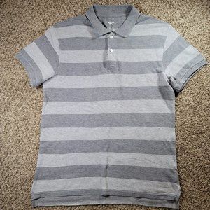 Old Navy Striped Short Sleeve Polo Men's Size Medium Grey